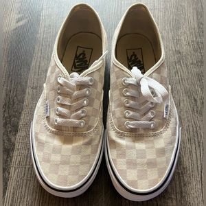 Women's Size 8.5 Pink Checkered Vans
